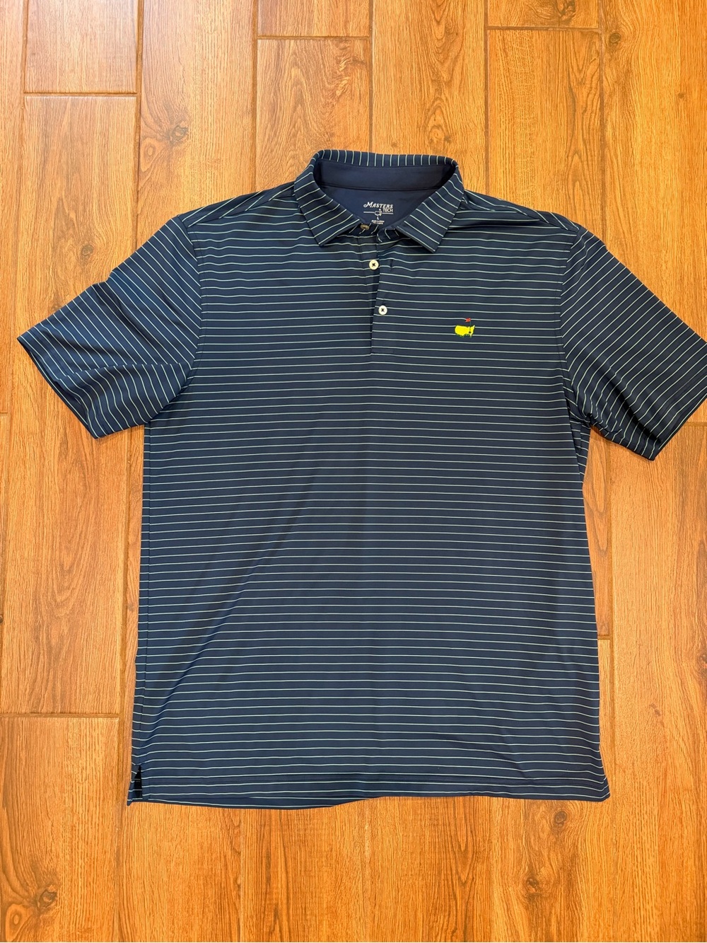 Masters tech Navy Striped Polo / men’s large